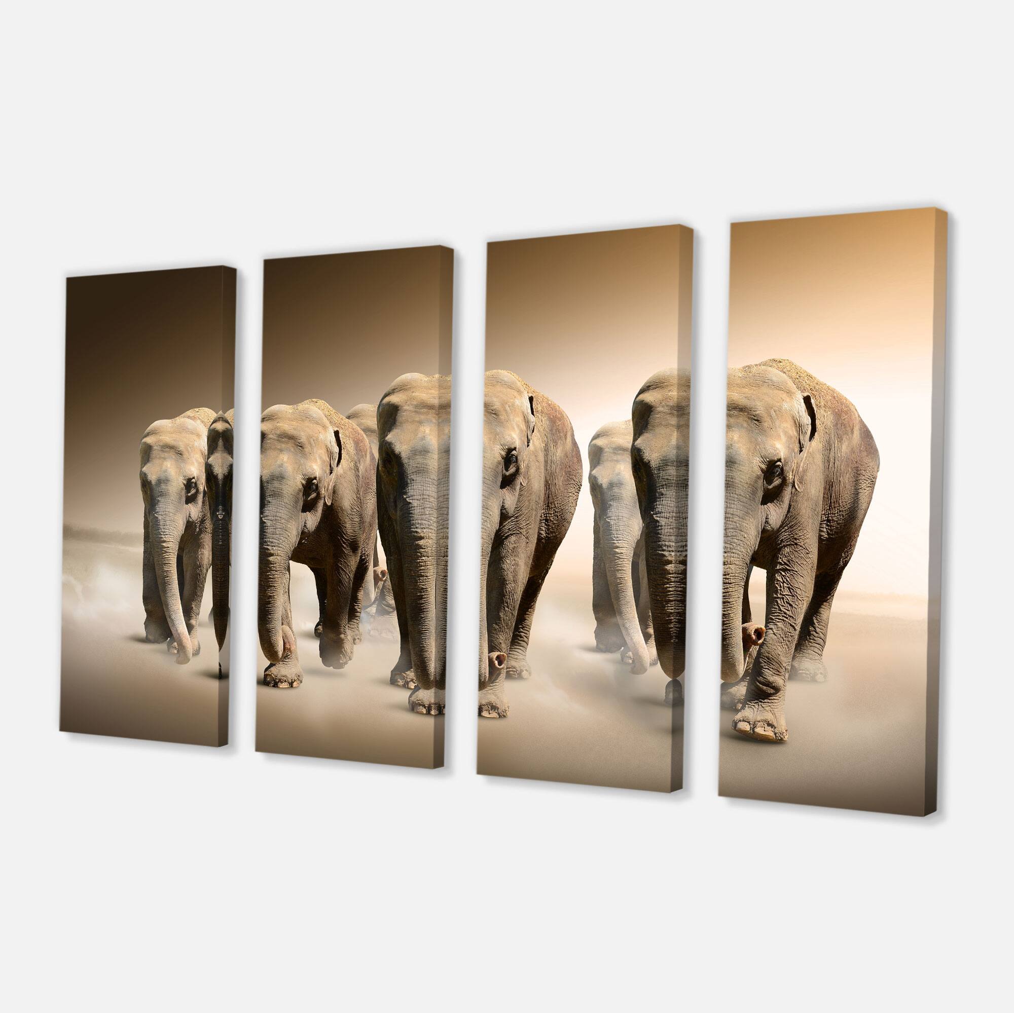 Designart - Walking Herd of Elephants